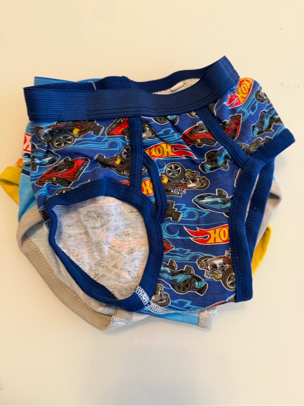 Hot Wheels Blue Kids' Briefs with Race Car Print